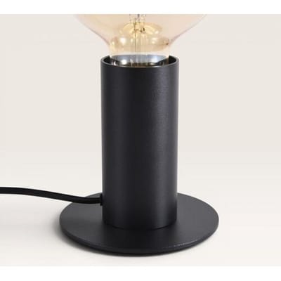 LUSENZ Albedo - Tafellamp Zwart Metaal 12 cm - Tafellamp woonkamer - Minimalistisch design - E27 fitting - Met aan/uit-schakelaar