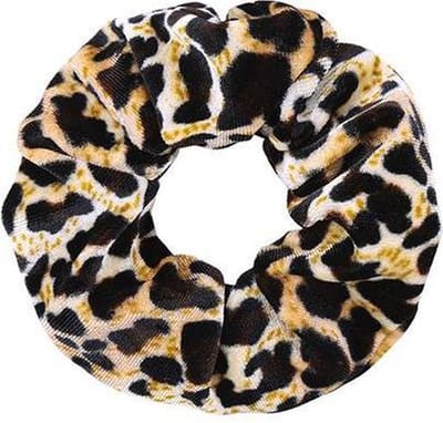 Joboly Scrunchie Luipaard Velvet haarelastiek  - Dames - Bruin