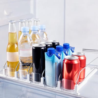 Famanu – Koelkast drankdispenser met 5 rijen, geschikt voor blikjes, ca. 31 cm breed