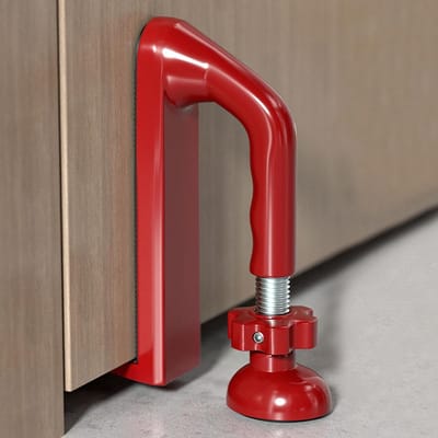 Verstelbare Deurwig voor Inbraakbeveiliging, Deurbeveiliging en Thuisveiligheid - Ideaal voor Thuis en Hotelgebruik (Rood)