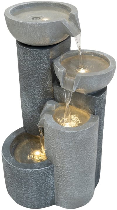 Tranquil tiers elektrisch waterornament - grijs - 56 cm - 7 m kabel