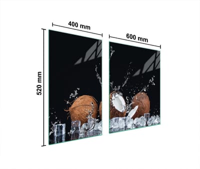 TMK ArtDeko - Glazen Koekplaat - 100x52 cm - Snijplank - Kokos