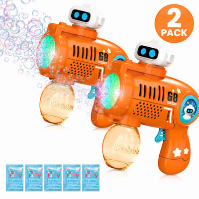 Bellenblaasmachine - 2 Stuks - Met 21 Schietgaten & 10x Extra Navulling - Bellenblaas - Speelgoed 2 Jaar - Speelgoed 3 Jaar - Speelgoed 4 Jaar - Speelgoed 5 Jaar - Educatief Speelgoed - Jongens Speelgoed - Meisjes Speelgoed - Kinderspeelgoed