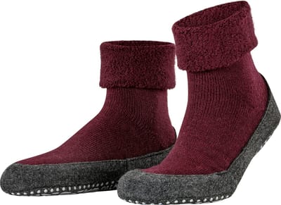 FALKE Cosyshoe Noppen op de zool wol huissokken heren rood - maat 37-38