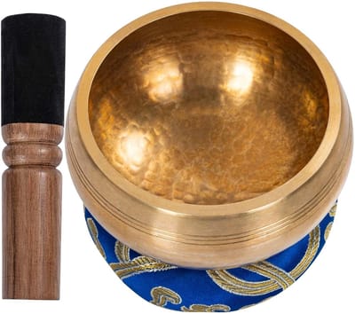 Tibetaanse Klankschaal van 13 cm, Handgemaakt Set met Klem en Kussen, Ideaal voor Meditatie en Ontspanning