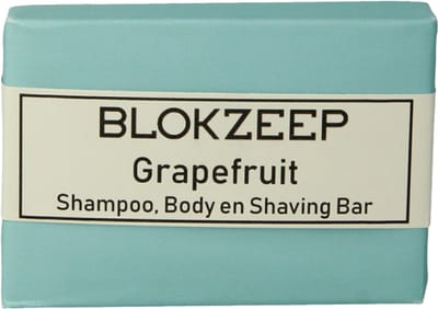 Blokzeep 3- in- 1 Natuurlijke Scheerzeep Shampoo & Body Bar Grapefruit 100 gr