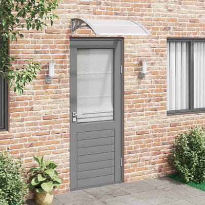 vidaXL - Deurluifel - Grijs - en - Transparant - 80x75 - cm - Polycarbonaat