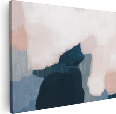 Artaza Canvas Schilderij Abstracte Kunst - 40x30 cm - Klein - Muurdecoratie Woonkamer - Wanddecoratie Beige - Kamer Accessoires