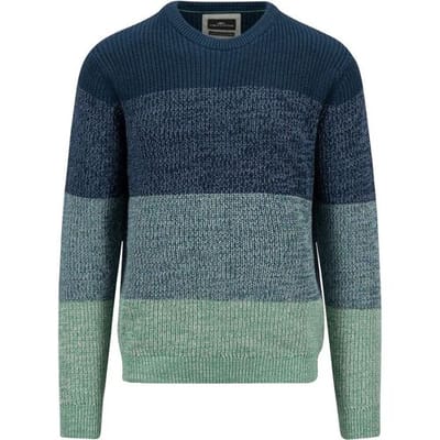 Fynch-Hatton Trui O-Neck Mouliné Dégradé Dark Teal / male