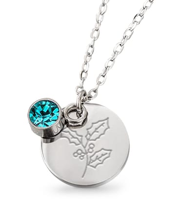 Geboortesteen met Geboortebloem Ketting I December