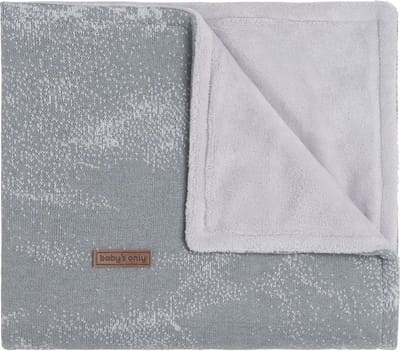 Baby's Only Gebreide wiegdeken teddy - Baby deken Marble - Grijs/Zilvergrijs