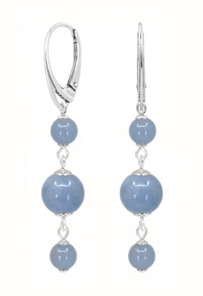 ARLIZI 2383 Oorbellen angeliet kralen - sterling zilver - 5,5 cm