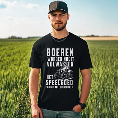 AGRIFANS® Boeren Worden Nooit Volwassen - Heren T-shirt - S