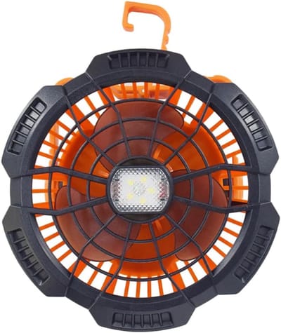 VHV - Campingventilator - USB ventilator met ophangfunctie - USB oplaadbaar - met LED - stil - voor camping, tent, caravan, buiten