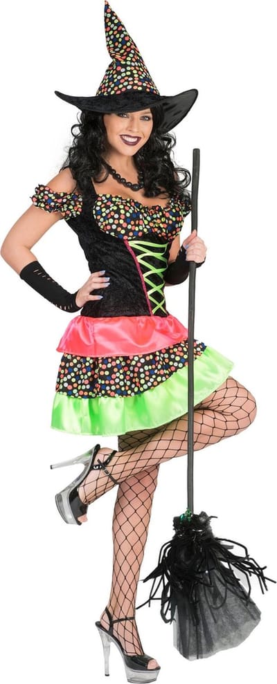 Heks & Spider Lady & Voodoo & Duistere Religie Kostuum | Heks Wendy | Vrouw | Maat 36-38 | Halloween | Verkleedkleding