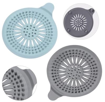 2Pcs Siliconen Doucheafvoer Haarvanger met Zuignap - Opvouwbare Afvoerbeschermer voor Keuken en Badkamer