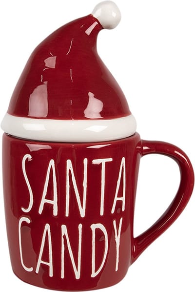 Clayre & Eef Mok Kerstmuts 300 ml Rood Keramiek