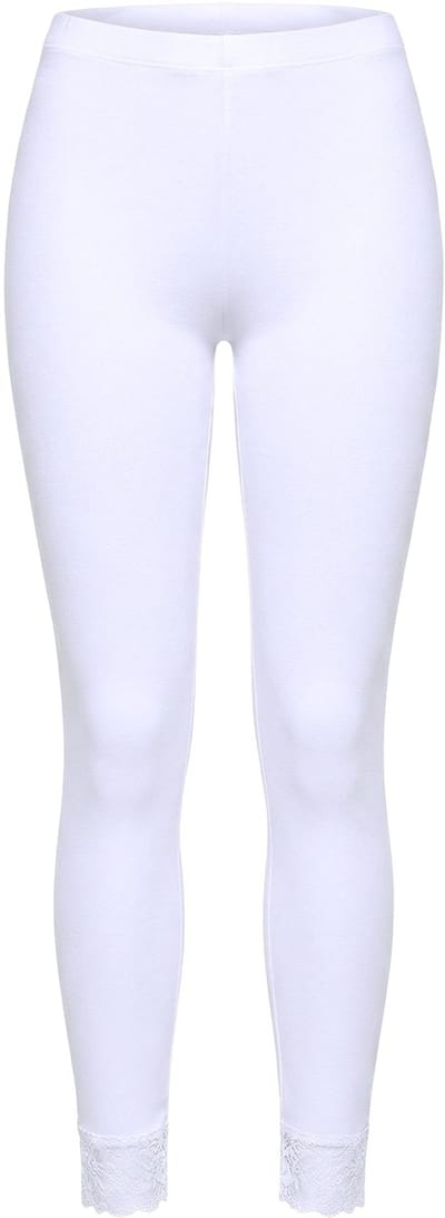Angel of Style - Dames - Legging Skinny Fit kant aan de zoom - Sneeuwwit - Maat 42