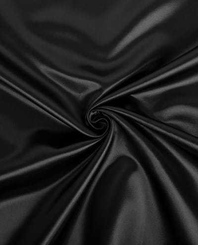Satijn Stof per Meter – Zwart – Luxe Glans – Soepelvallend – Voor Avondkleding, Blouses & Decoratie
