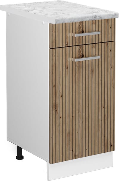 Vicco R-Line Keukenonderkast – 40 cm, WB Marmer Artisanaal eiken
