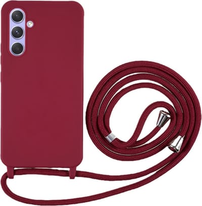 Coverup Hoesje - Geschikt voor Samsung Galaxy A55 Hoesje - Coverup Colour TPU Back Cover met Koord - Bordeaux