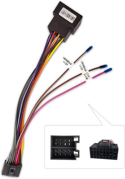Radio Adapter Kabel - Verbindingskabel Auto - Autoradio Installatie - Universele ISO Standaard - 3.2 x 3.2 x 2.7 cm