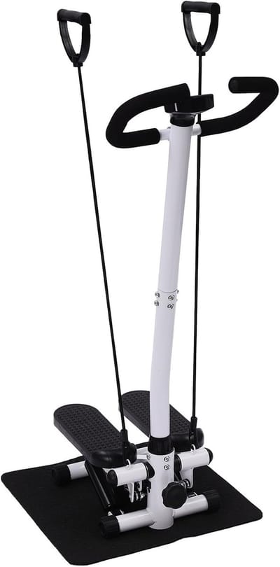 Mini Stepper - Hometrainer Stepper - Thuis Fitness - Hydraulisch Aandrijfsysteem - 29x39x110cm - Zwart