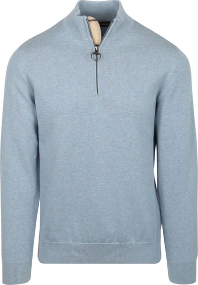 Barbour Half Zip Trui Lichtblauw - Maat L - Heren - Schipperstrui