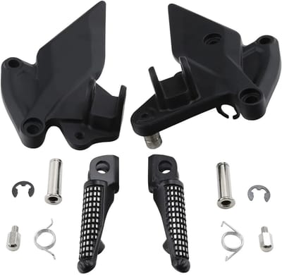 Motorfiets Voetsteunen - Voetsteunen Beugel - Verbeterd Rijcomfort - Antislip Textuur - 1x1x1 cm - Mat Zwart