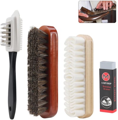 Dailygoods - Suèdeborstel schoenborstel 4-delige set schoenborstels leerborstel suèdeborstel schoenborstel suède suèdeborstel voor schoenen voor suède, nubuck, suède en suède