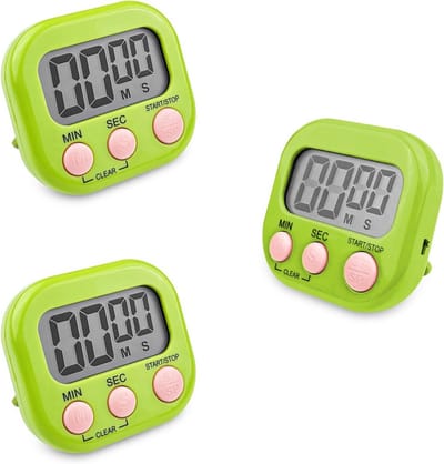 3 Stuks Digitale Keukentimers met Groot LCD-Scherm en Timerfunctie