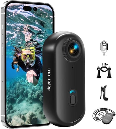 DailySupplies® Bodycam - Action Cam - Spycam - Bewegingsdetectie - 180º Draaibare Lens - Bodycam Politie - Full HD - Zwart