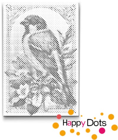 HappyDots DOT Painting Vogels 16 - 20x30cm