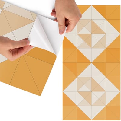 Tulup Meubelfolie - Driehoekig mozaïek Plakfolie Meubels - 75x150 cm - Oranje Meubelfolie - Decoratiefolie - Geometrische Meubelfolie - Meubel Wrap Folie - Woonkamer decoratie - Geometrie
