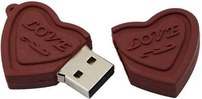 Chocolade hart usb stick 128GB 3.0 -1 jaar garantie - A graden klasse chip