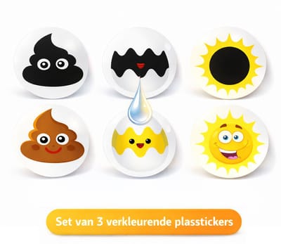 Magische Plasstickers – 3 Verkleurende Stickers - Zindelijkheidstraining voor Kinderen