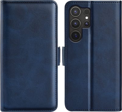 MobyDefend Hoesje - Geschikt voor Samsung Galaxy S25 Ultra - Luxe Wallet Book Case (Sluiting Zijkant) - Blauw
