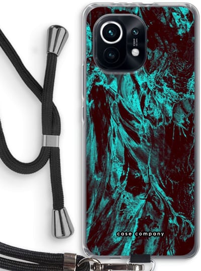 Case Company® - Hoesje met koord geschikt voor Xiaomi Mi 11 hoesje met Koord - Ice Age - Telefoonhoesje met Zwart Koord - Bescherming aan alle Kanten en Over de Schermrand
