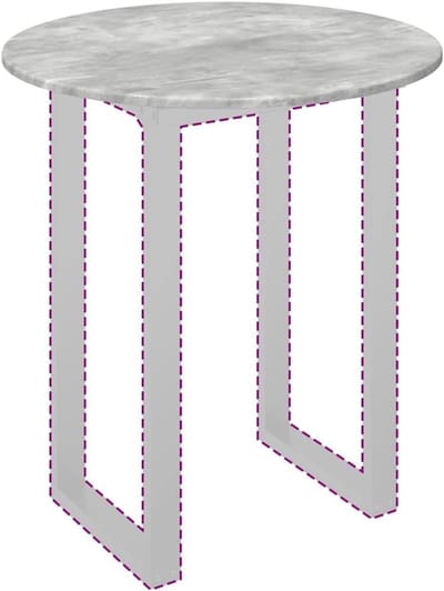 Tafelblad Bewerkt Hout - Rond Tafelblad Buiten - Terras Meubilair - Weerbestendig Ontwerp - 70 x 70 cm - Betongrijs