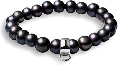 Quiges - Charm Bedel Armband van Zoetwater Parels 20cm - 925 Zilver - HCB010