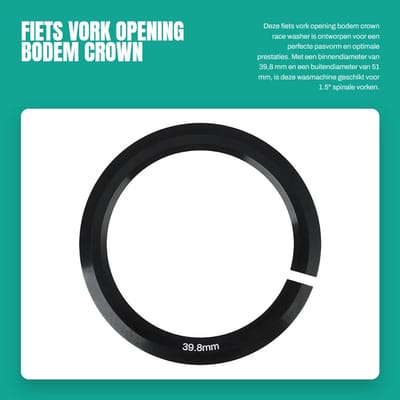 Dailygoods- Crown Race Washer 39,8mm - Kom Wasmachine - Voorvork - Aluminiumlegering - Geschikt voor 1,5" Spinale Vork - Precisie Afwerking - Komring