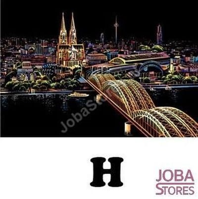 Kras Tekening "JobaStores®" Groot H (41x28cm)