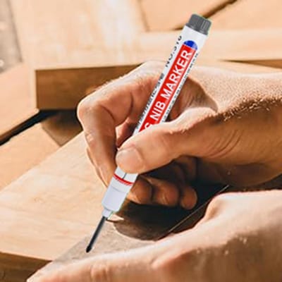 Marker pen lange punt - Diepe gaten pen - Precisie markeren - Snel drogende inkt - 1 count - Zwart
