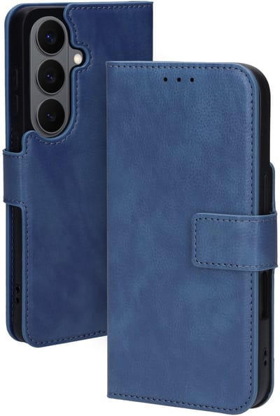 Mobiparts hoesje geschikt voor Samsung Galaxy S26 - Wallet/Boekhoesje - Eco Leer - Magneet Sluiting - Opberg vakken - Blauw