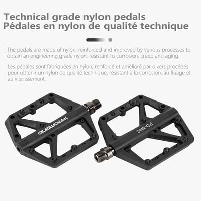 Robuuste Nylon Fietspedalen met Breed Antislip Oppervlak en Chromoly Assen