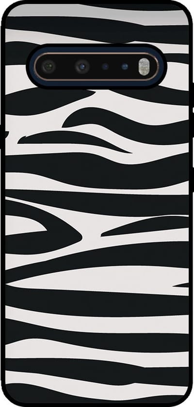 Smartphonica Telefoonhoesje Geschikt voor LG V60 met zebra opdruk - TPU backcover case zebra design - Zwart Wit geschikt voor LG V60