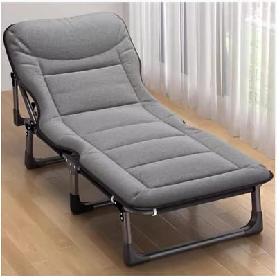 Opvouwbaar Slaapbed - Campingbed Volwassenen - Buiten Ontspannen - 4 Standen Verstelbaar - 190x68cm - Grijs