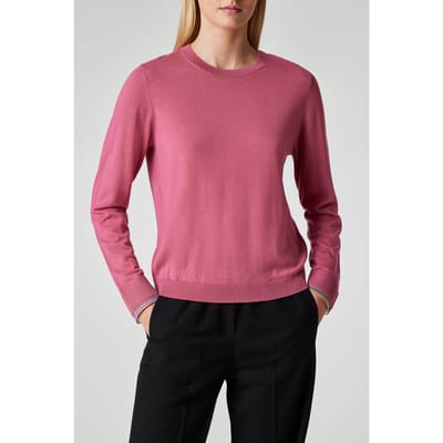 Paul Smith Womens Knitted Sweater Crew Neck Aubergine Maat: S | Sweaters Outlet | Dames | Roze