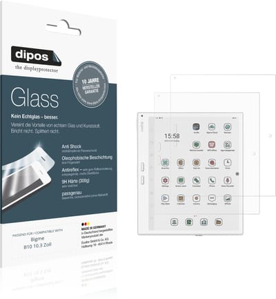 dipos – 2x Matte Pantserfolie geschikt voor Bigme B10 10.3 Zoll | 9H Screenprotector
