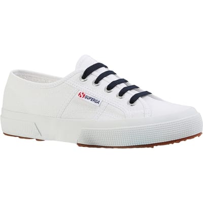 Superga Effen Katoenen Schoenveters (Blauw Marine)